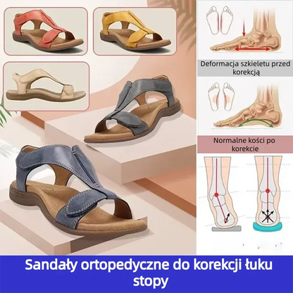 🔥 Letné ortopedické sandále pre ženy - s podporou klenby, plochou podrážkou a širokým strihom - perfektná voľba na úľavu od plantárnej fasciitídy - chôdza s ľahkosťou pri každom kroku a zbohom bolesti ✅