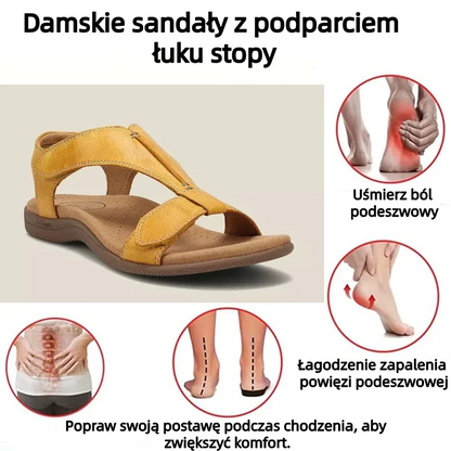 🔥 Letné ortopedické sandále pre ženy - s podporou klenby, plochou podrážkou a širokým strihom - perfektná voľba na úľavu od plantárnej fasciitídy - chôdza s ľahkosťou pri každom kroku a zbohom bolesti ✅