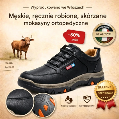 🔥 Ručne šité talianske kožené ortopedické topánky s oporou členku👣, Pohodlné, vodeodolné a protišmykové, ✓ Nová kolekcia pre rok 2026
