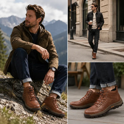 🔥Dnes zľava 50 % – nenechajte si to ujsť! ⏰Ergonomicky navrhnutá ortopedická obuv – ručne šitá koža, konštrukcia na podporu klenby 👞 ľahko zmierňuje bolesť chodidiel.