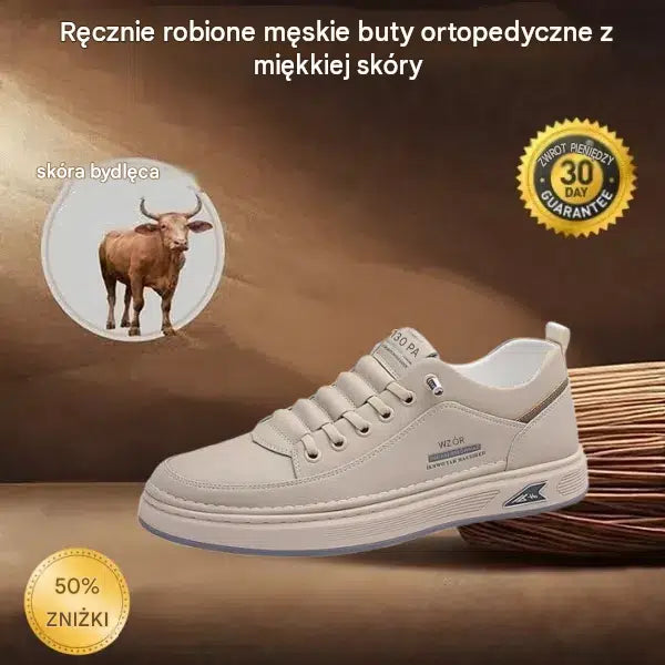 (🎉Časovo obmedzená zľava 50 % - ponuka platí len dnes - nenechajte si ju ujsť) - Pánska ortopedická obuv z austrálskej teľacej kože ✅ Pohodlná chôdza a úľava od bolesti