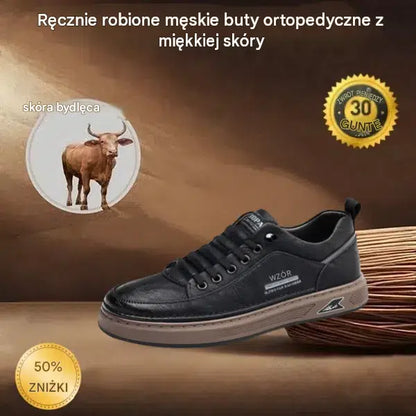 (🎉Časovo obmedzená zľava 50 % - ponuka platí len dnes - nenechajte si ju ujsť) - Pánska ortopedická obuv z austrálskej teľacej kože ✅ Pohodlná chôdza a úľava od bolesti