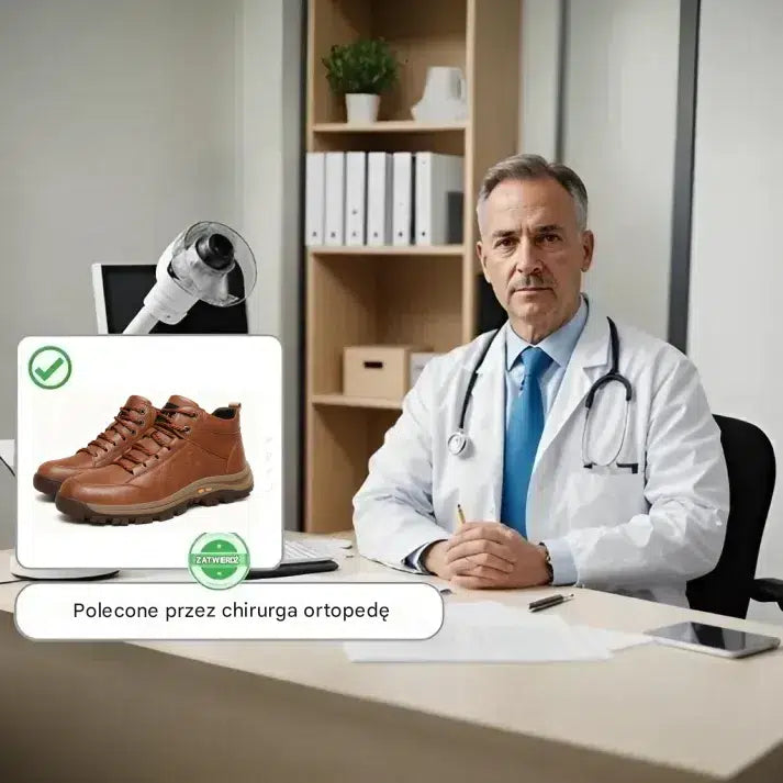 🔥Dnes zľava 50 % – nenechajte si to ujsť! ⏰Ergonomicky navrhnutá ortopedická obuv – ručne šitá koža, konštrukcia na podporu klenby 👞 ľahko zmierňuje bolesť chodidiel.
