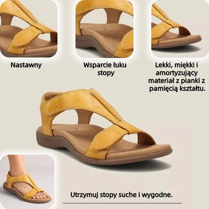 🔥 Letné ortopedické sandále pre ženy - s podporou klenby, plochou podrážkou a širokým strihom - perfektná voľba na úľavu od plantárnej fasciitídy - chôdza s ľahkosťou pri každom kroku a zbohom bolesti ✅