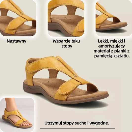 🔥 Letné ortopedické sandále pre ženy - s podporou klenby, plochou podrážkou a širokým strihom - perfektná voľba na úľavu od plantárnej fasciitídy - chôdza s ľahkosťou pri každom kroku a zbohom bolesti ✅