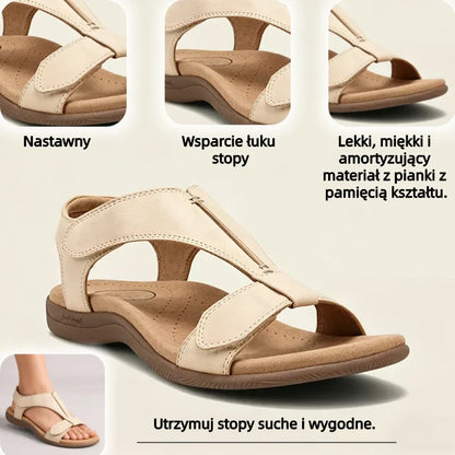 🔥 Letné ortopedické sandále pre ženy - s podporou klenby, plochou podrážkou a širokým strihom - perfektná voľba na úľavu od plantárnej fasciitídy - chôdza s ľahkosťou pri každom kroku a zbohom bolesti ✅