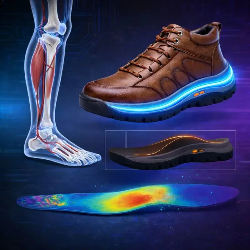 🔥Dnes zľava 50 % – nenechajte si to ujsť! ⏰Ergonomicky navrhnutá ortopedická obuv – ručne šitá koža, konštrukcia na podporu klenby 👞 ľahko zmierňuje bolesť chodidiel.