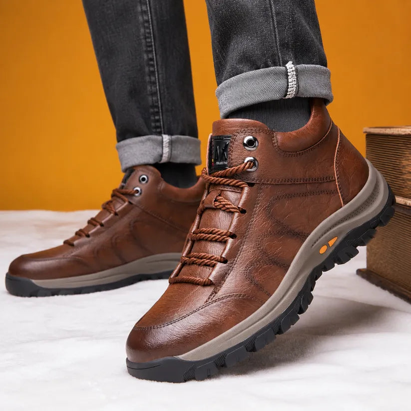 🔥Dnes zľava 50 % – nenechajte si to ujsť! ⏰Ergonomicky navrhnutá ortopedická obuv – ručne šitá koža, konštrukcia na podporu klenby 👞 ľahko zmierňuje bolesť chodidiel.