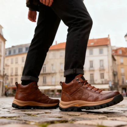 🔥Dnes zľava 50 % – nenechajte si to ujsť! ⏰Ergonomicky navrhnutá ortopedická obuv – ručne šitá koža, konštrukcia na podporu klenby 👞 ľahko zmierňuje bolesť chodidiel.