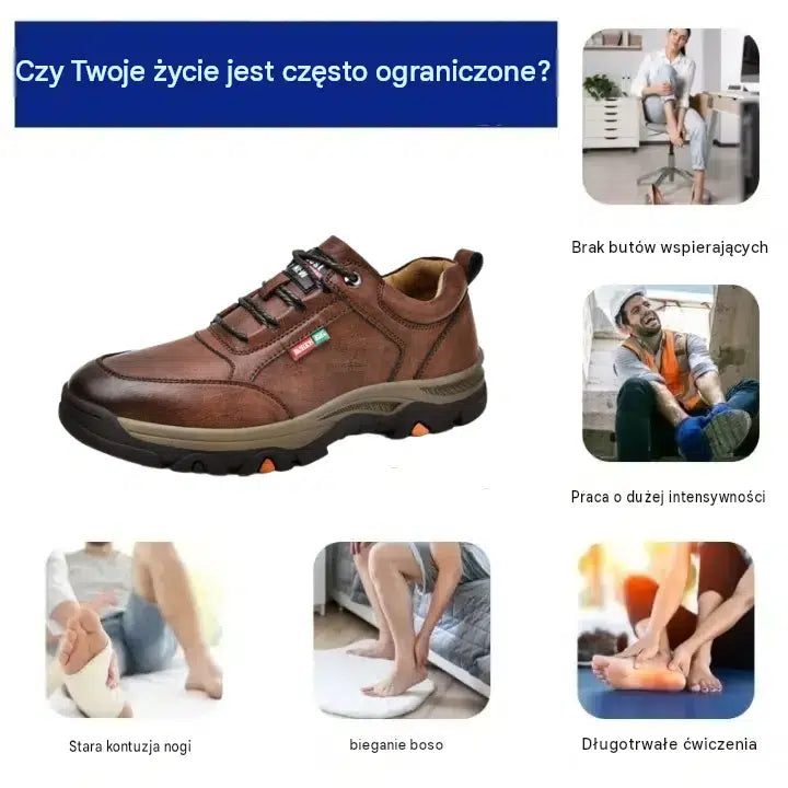 🔥 Ručne šité talianske kožené ortopedické topánky s oporou členku👣, Pohodlné, vodeodolné a protišmykové, ✓ Nová kolekcia pre rok 2026